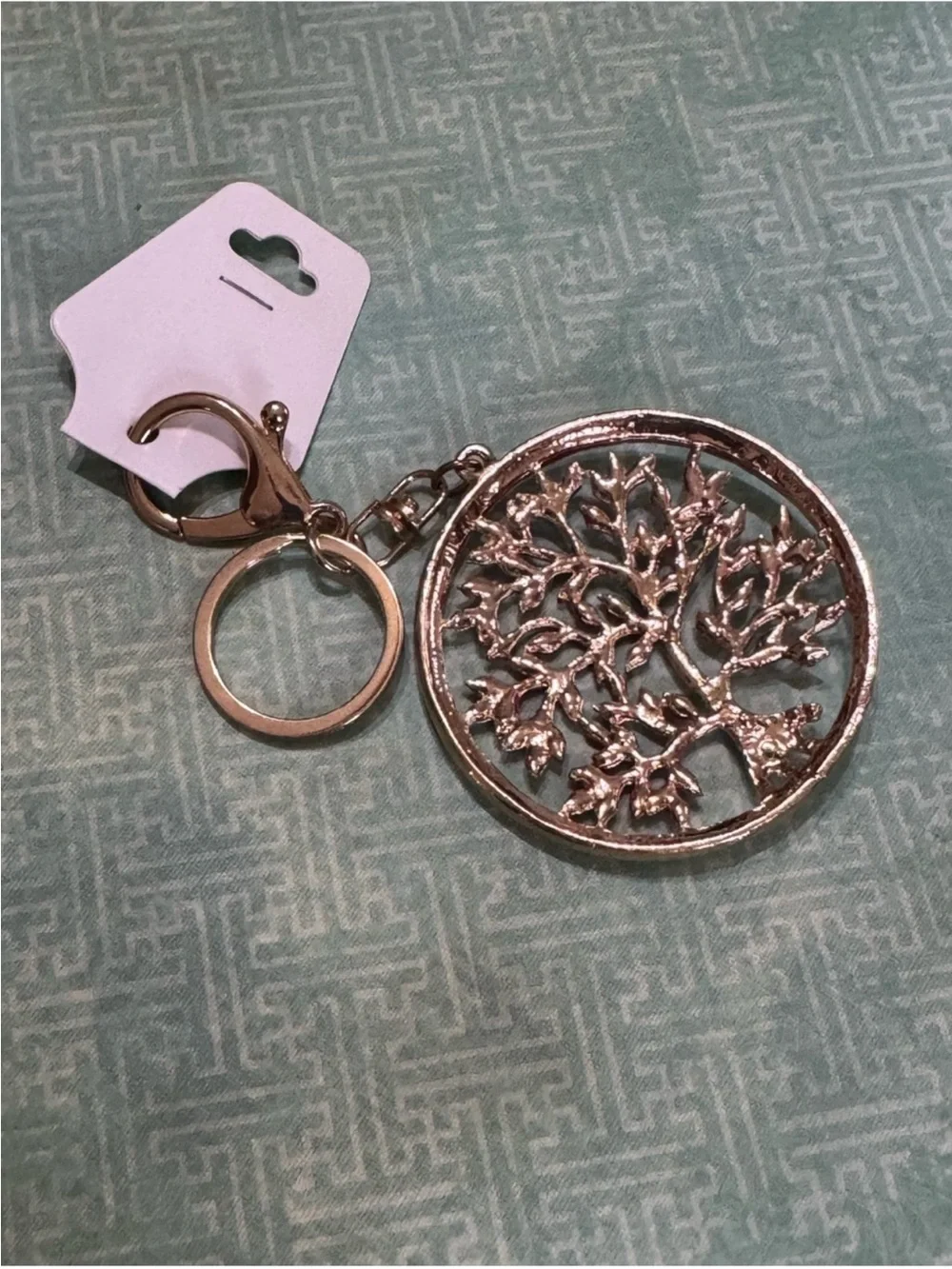 RHINESTONES TREE BAG TAG KEY RING